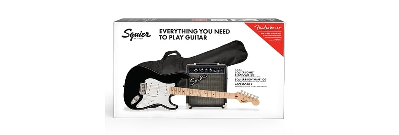 Squier Sonic Strat Pack w/10G Amp Black